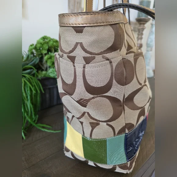 Coach Legacy Stripe Y2K Signature Tote Bag/Diaper/Laptop Bag/Crossbody Strap - Picture 6 of 16